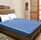 Blue knitted fabric waterproof mattress encasement