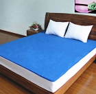Blue terry waterproof bedspread